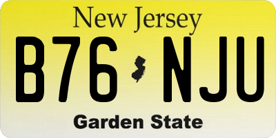 NJ license plate B76NJU