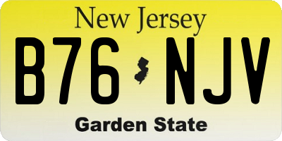 NJ license plate B76NJV