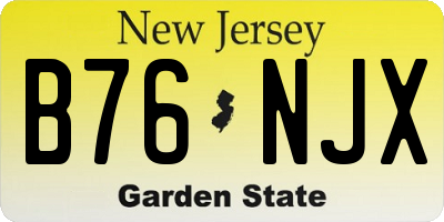 NJ license plate B76NJX
