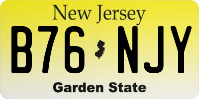 NJ license plate B76NJY