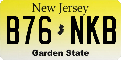 NJ license plate B76NKB