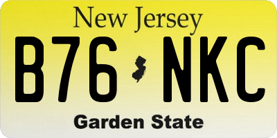NJ license plate B76NKC