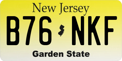 NJ license plate B76NKF