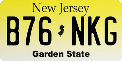 NJ license plate B76NKG