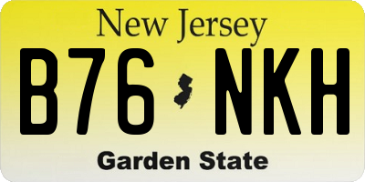NJ license plate B76NKH