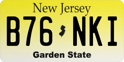 NJ license plate B76NKI