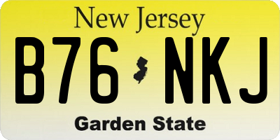 NJ license plate B76NKJ