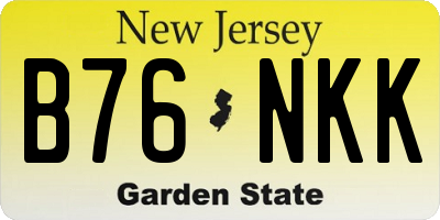 NJ license plate B76NKK