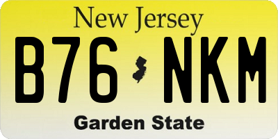 NJ license plate B76NKM
