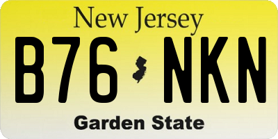 NJ license plate B76NKN