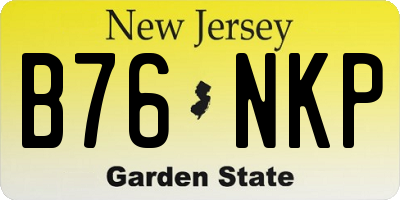 NJ license plate B76NKP