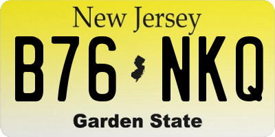 NJ license plate B76NKQ