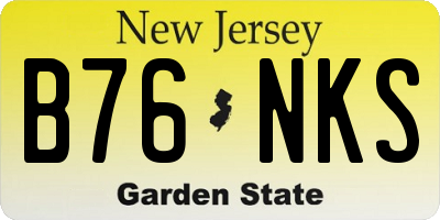 NJ license plate B76NKS