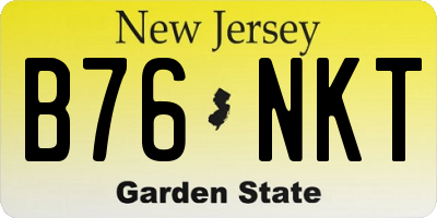 NJ license plate B76NKT