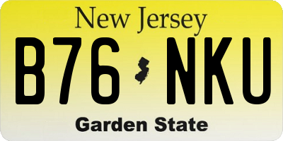 NJ license plate B76NKU