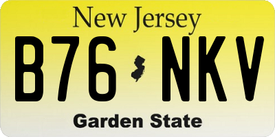 NJ license plate B76NKV