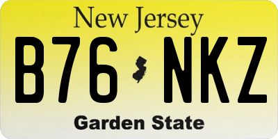 NJ license plate B76NKZ