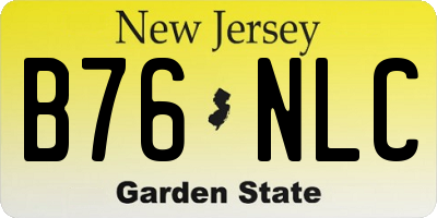 NJ license plate B76NLC