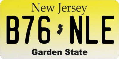 NJ license plate B76NLE