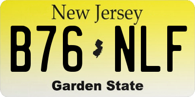 NJ license plate B76NLF