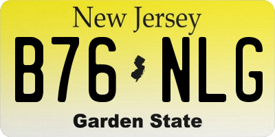 NJ license plate B76NLG