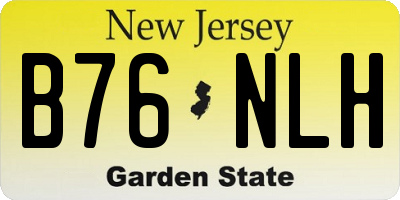 NJ license plate B76NLH