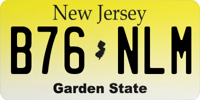 NJ license plate B76NLM