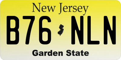 NJ license plate B76NLN