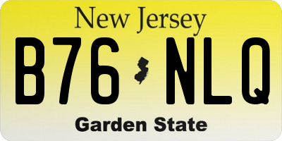 NJ license plate B76NLQ