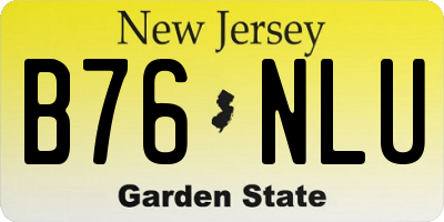 NJ license plate B76NLU
