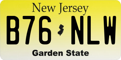 NJ license plate B76NLW
