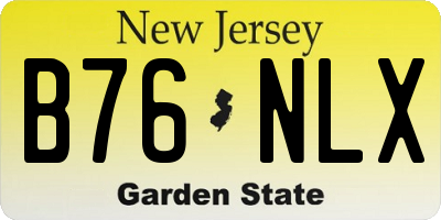NJ license plate B76NLX