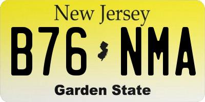 NJ license plate B76NMA