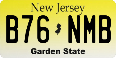 NJ license plate B76NMB