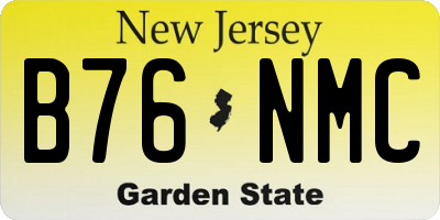 NJ license plate B76NMC