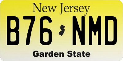 NJ license plate B76NMD