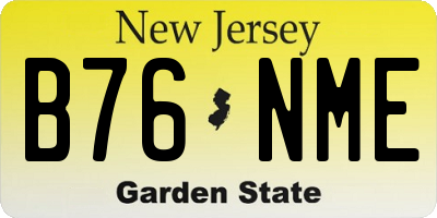 NJ license plate B76NME