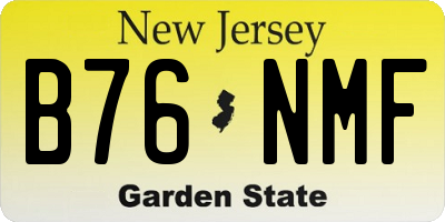 NJ license plate B76NMF
