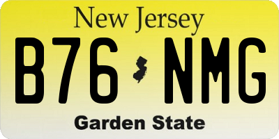 NJ license plate B76NMG