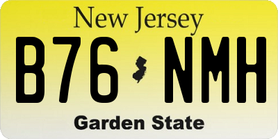 NJ license plate B76NMH