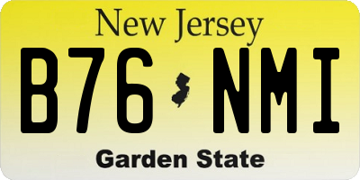 NJ license plate B76NMI