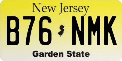 NJ license plate B76NMK
