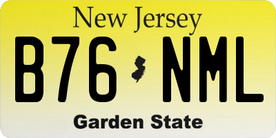 NJ license plate B76NML