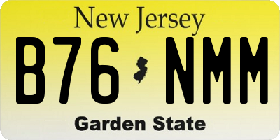 NJ license plate B76NMM