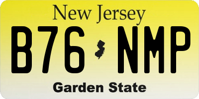 NJ license plate B76NMP