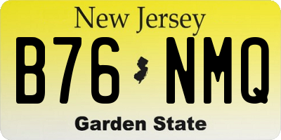 NJ license plate B76NMQ