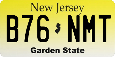 NJ license plate B76NMT