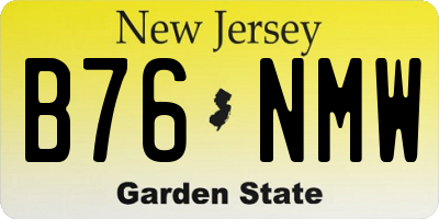 NJ license plate B76NMW
