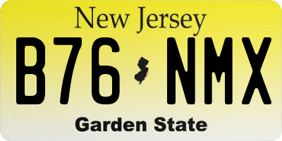 NJ license plate B76NMX