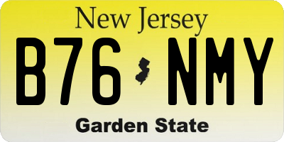 NJ license plate B76NMY